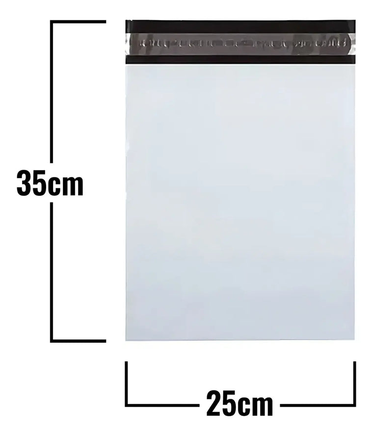 Pack 100 Bolsas Courier Embalaje Blanca Autoadhesivo 25x35cm Color Blanco