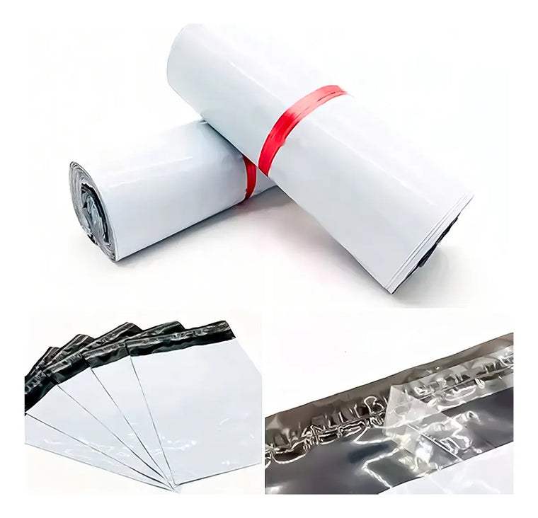 Pack 100 Bolsas Courier Embalaje Blanca Autoadhesivo 25x35cm Color Blanco